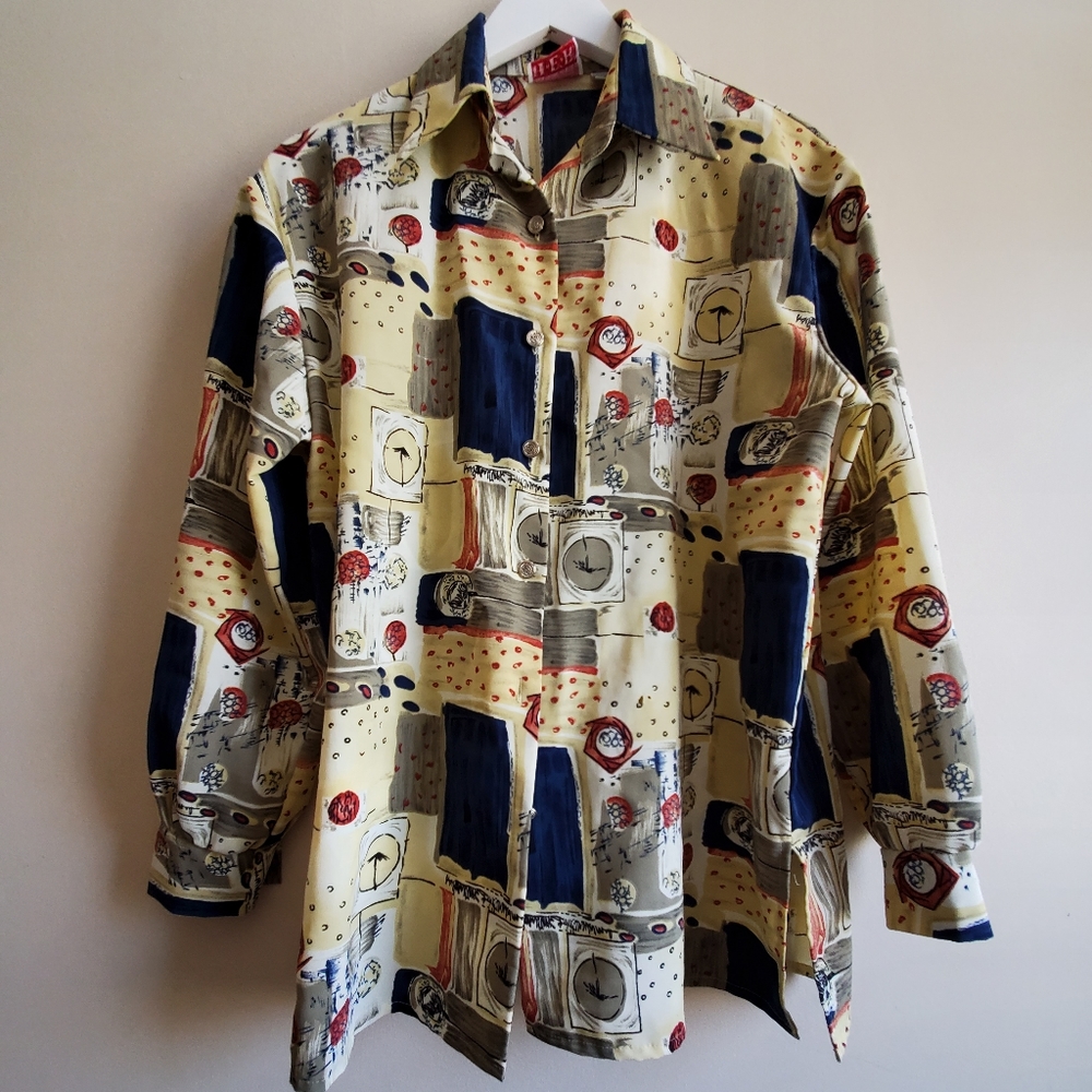 Vintage Printed Pattern Shirt - Large